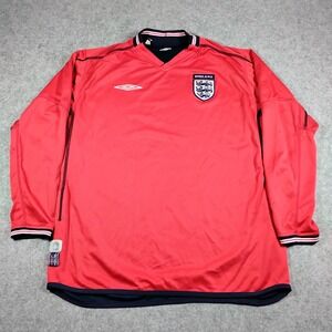 Vintage Umbro England 2004 Reversible Long Sleeve Soccer Training Jersey Mens L